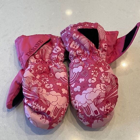 Dakine kids mittens size large 3-4 year  nice shape. Love the design. - Picture 1 of 6